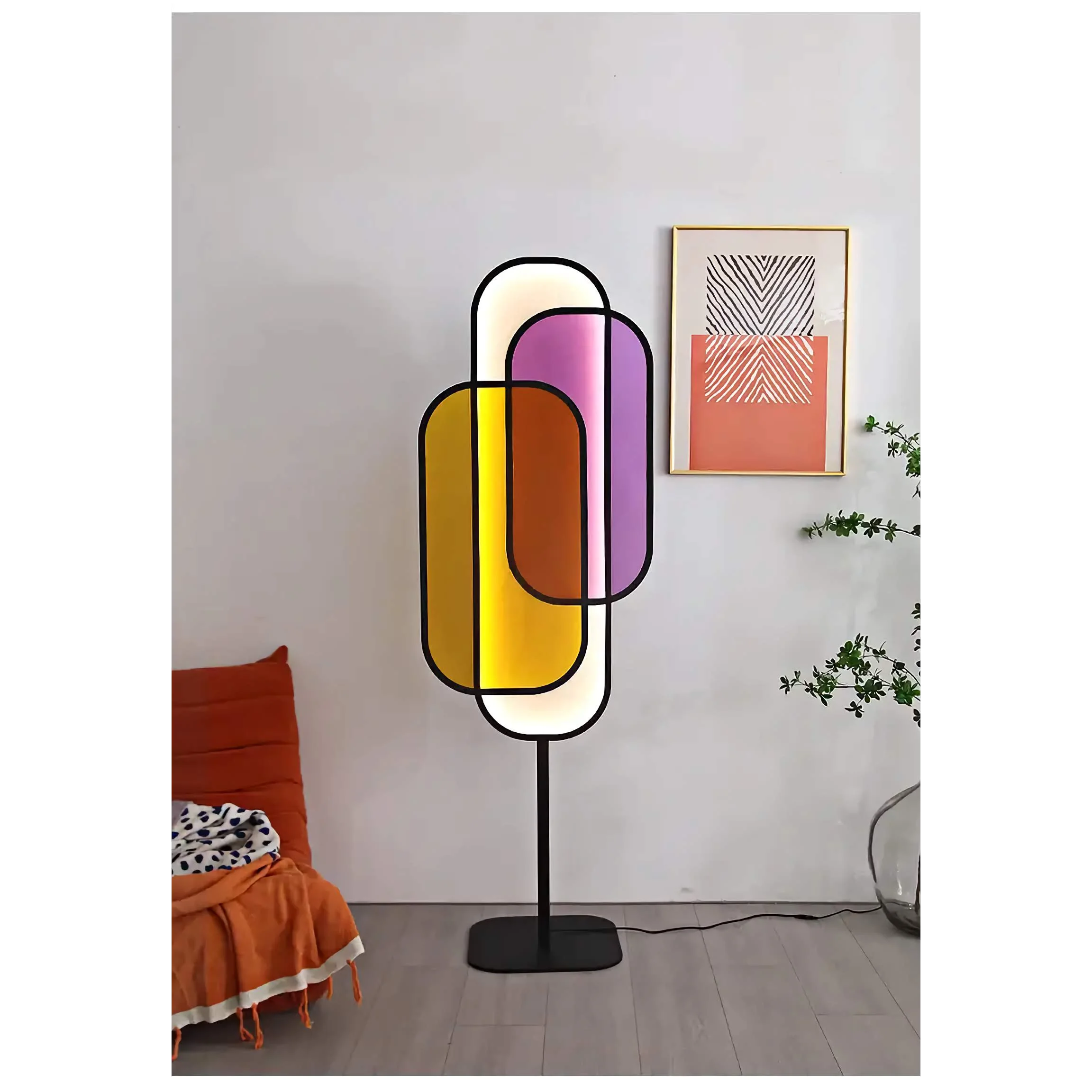 Colored Acrylic Capsule Floor Lamp | Atelier Prisma Modern Ul Listed Led Design