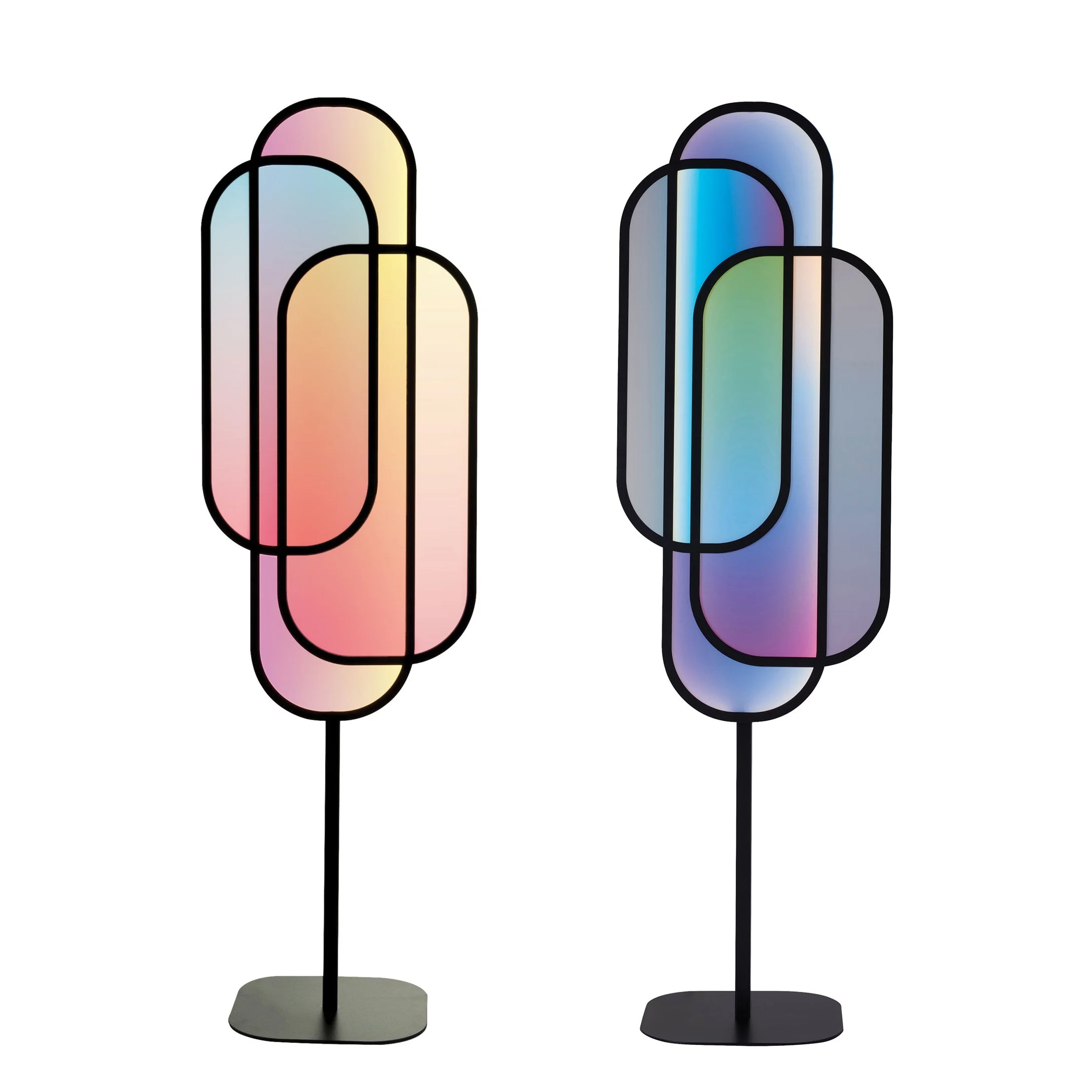 Acrylic floor lamp in a bedroom