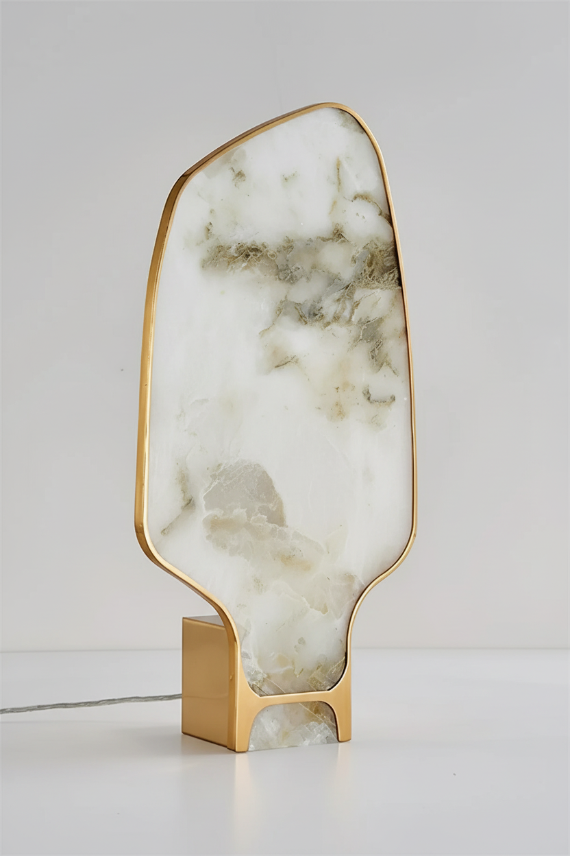 MODERN ALABASTER AND BRASS TABLE LAMP | CLII011G