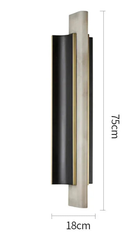 Modern Alabaster Wall Sconce – Black & Brass for Hallway Bedroom