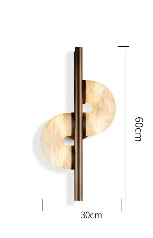 Modern Alabaster Wall Sconce – Brass Frame for Bedroom & Living Room