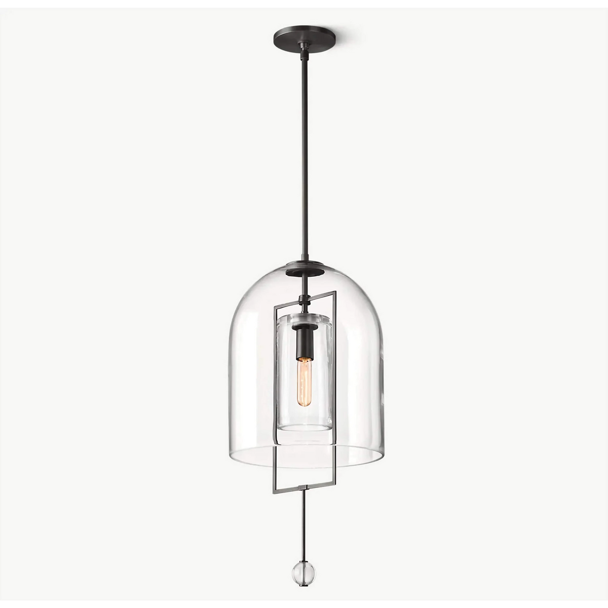 MODERN BLACK GLASS PENDANT LIGHT