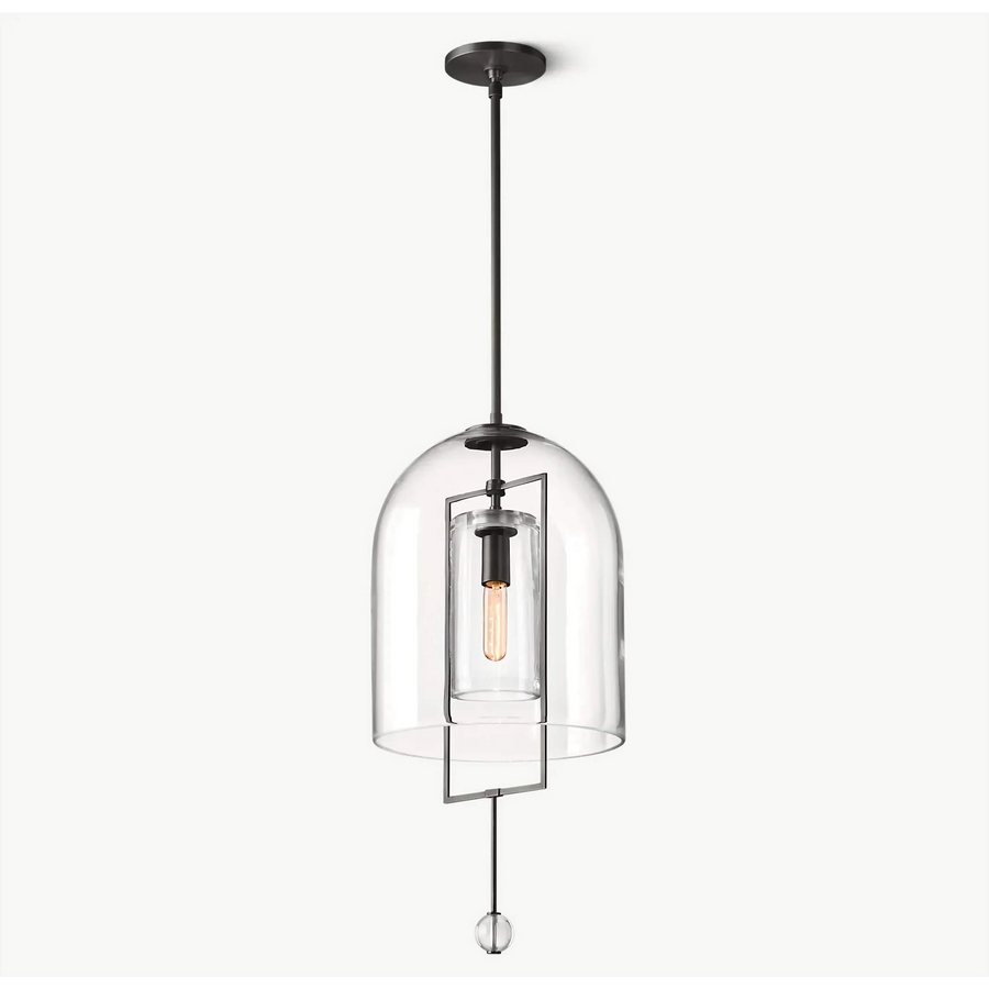 MODERN BLACK GLASS PENDANT LIGHT