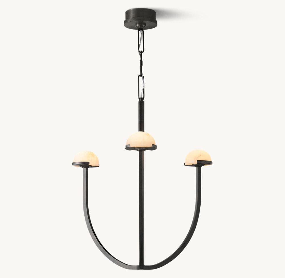 Copper and Alabaster Chandelier for Living Room or Dining | Casalola Lights - Chandeliers