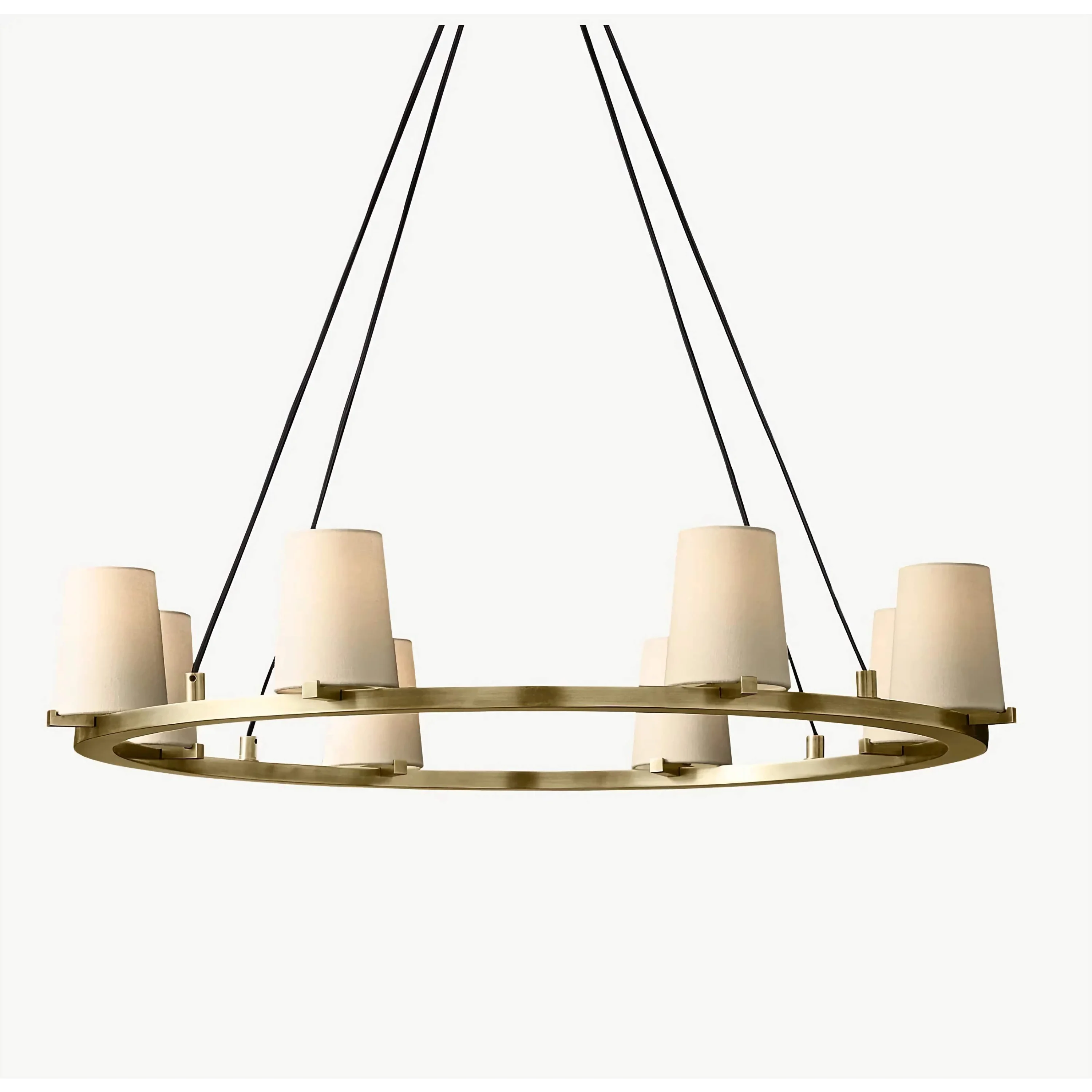 Modern Brass Candelabra Ring Chandelier for Dining Room or Foyer