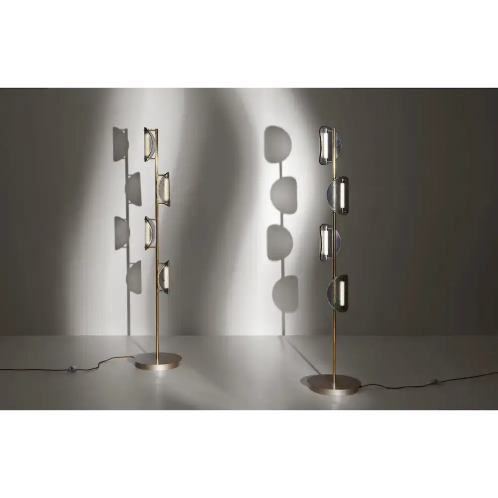 Modern Brass Glass Floor Lamp | Italian Sculptural Led Light - Lamps