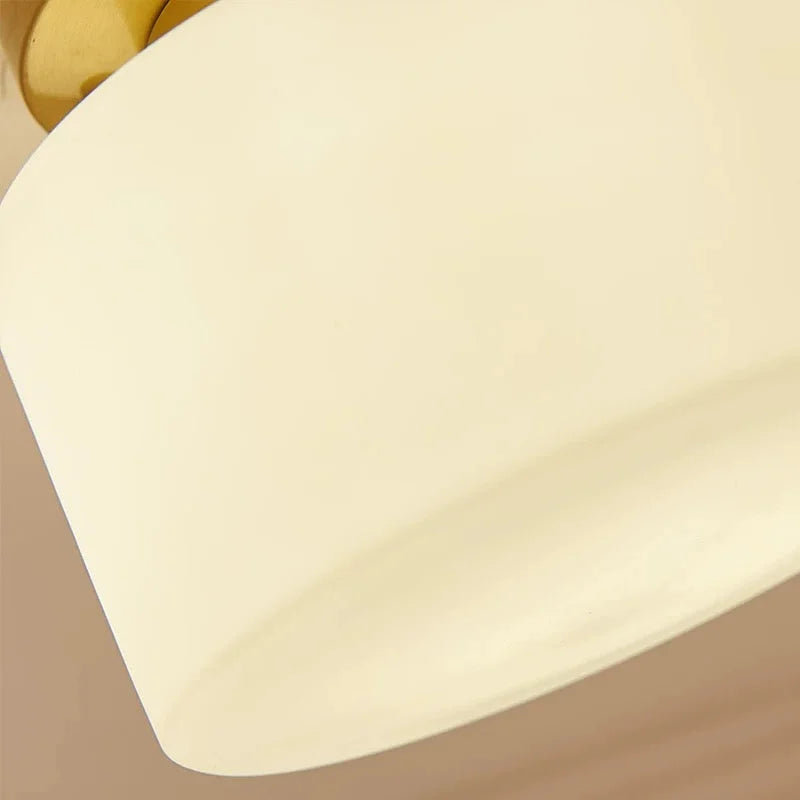 Small Frosted Glass Flush Mount Light for Hallway or Entryway | 7.5 in Wide Brass Base Low Ceiling Casalola Lights