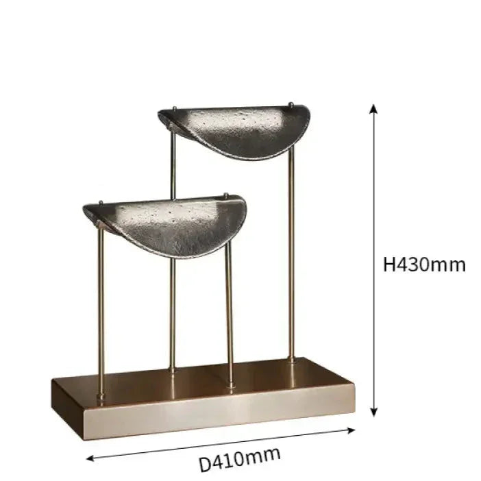 Modern Brass Glass Table Lamp | Italian Sculptural Led Light - Lamps