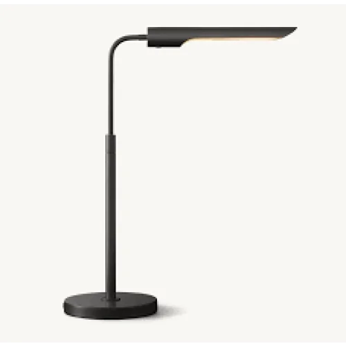 Brass Led Desk Lamp with Adjustable Arm – Modern Minimalist Task for Office Bedroom or Study