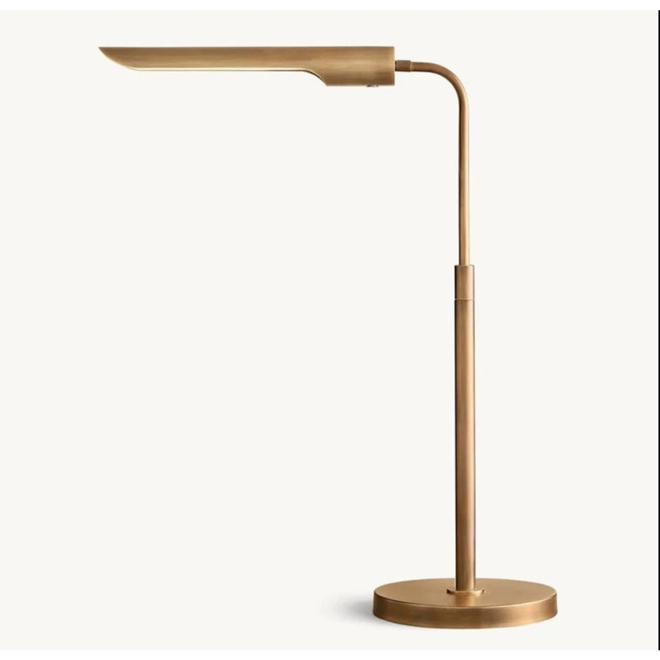 Brass Led Desk Lamp with Adjustable Arm – Modern Minimalist Task for Office Bedroom or Study