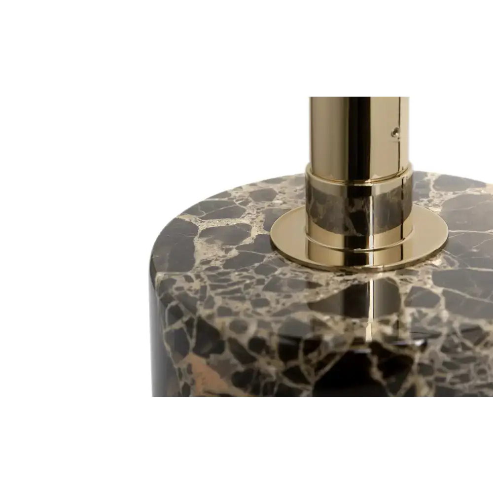 Modern Brass & Marble Table Lamp | Sculptural Glass Lighting - Lamps