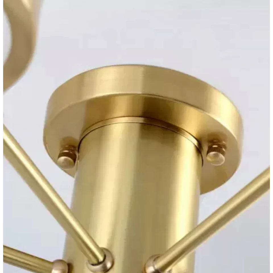 Brass Starburst Semi Flush Mount Light for Living Room | Frosted Glass Casalola Lights Luxury Lamps Interior Designers