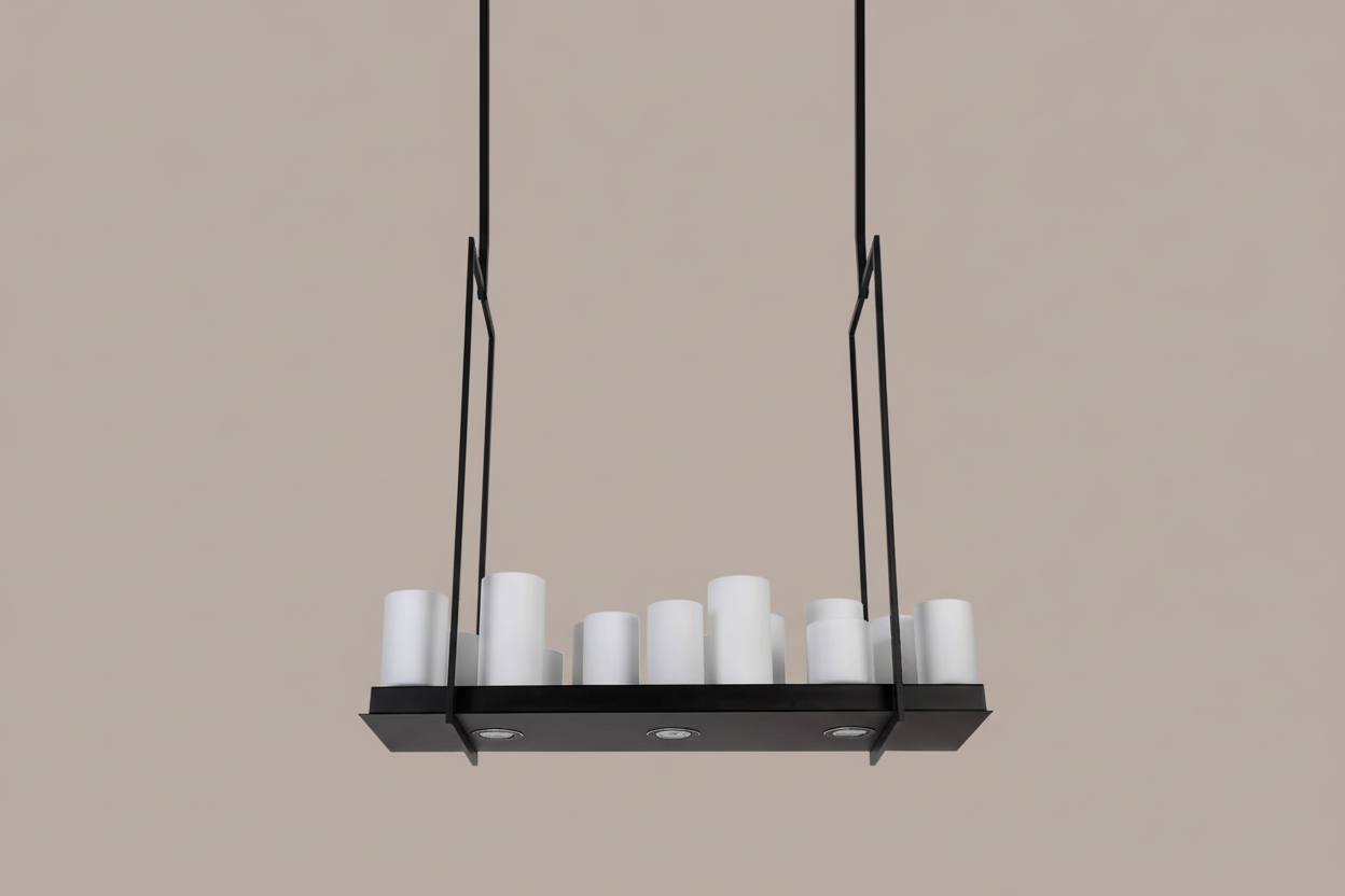 Modern candle chandelier full view