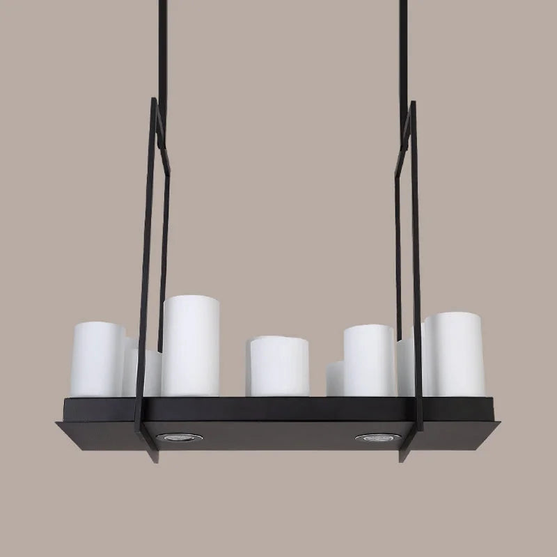 Candle chandelier glowing warm