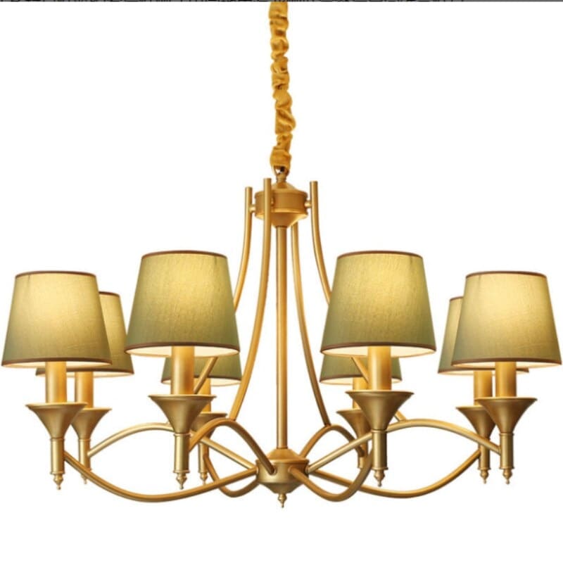 Chandelier with Fabric White Lampshade | Candelabra for Living Room Bedroom | Casalola - Chandeliers
