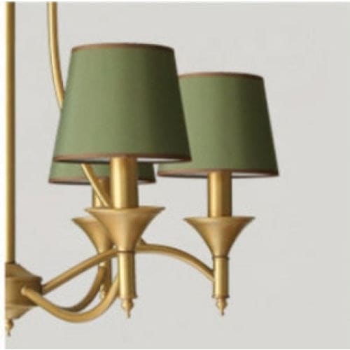 Chandelier with Fabric White Lampshade | Candelabra for Living Room Bedroom | Casalola - Chandeliers