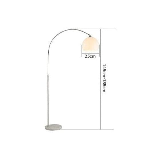 Arc Floor Lamp | Orange or White Glass Lampshade Silver Body Living Room Corner Lamps| - Lamps