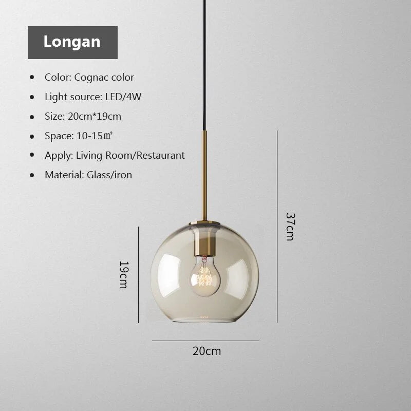 Modern Pendant Lighting | 1-light Glass Lamp | Kitchen Dining Room | Casalola