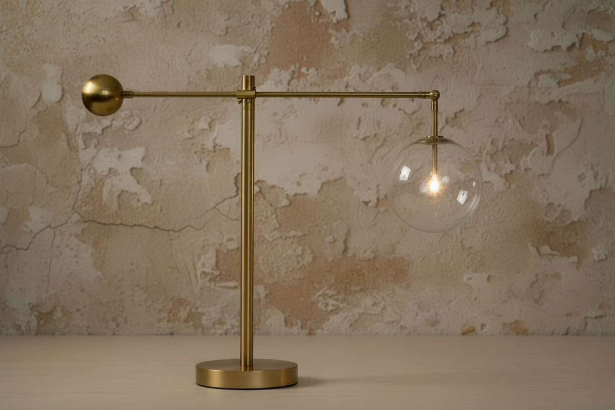 Copper & Glass Globe Table Lamp 86cm | Articulated-arm Modern Industrial Desk Living Casalolalights Luxury Lamps