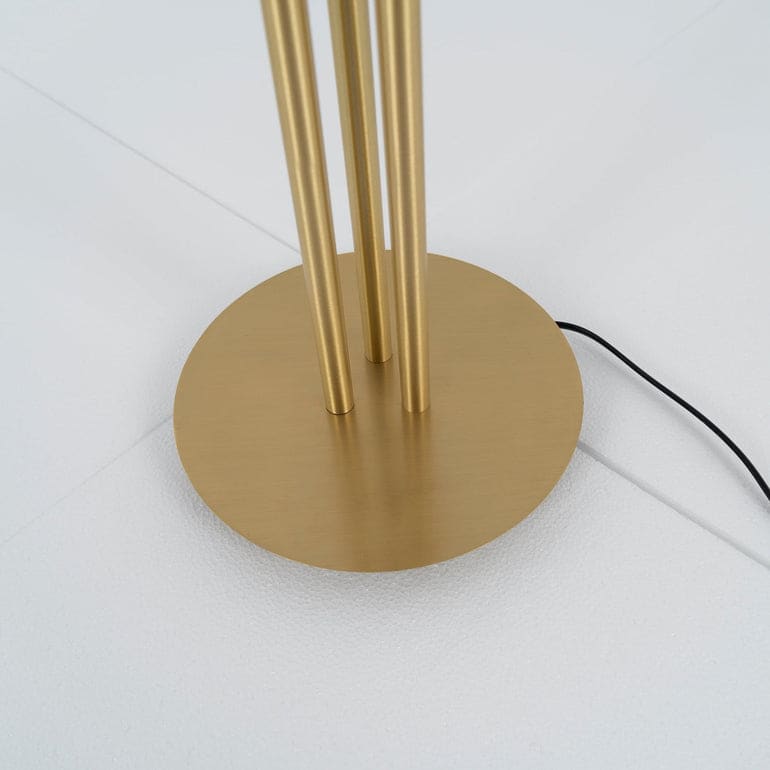 Modern Floor Lamp - Gold Finish Fabric Shade Warm Light Csa Ul Listed Ce - Lamps