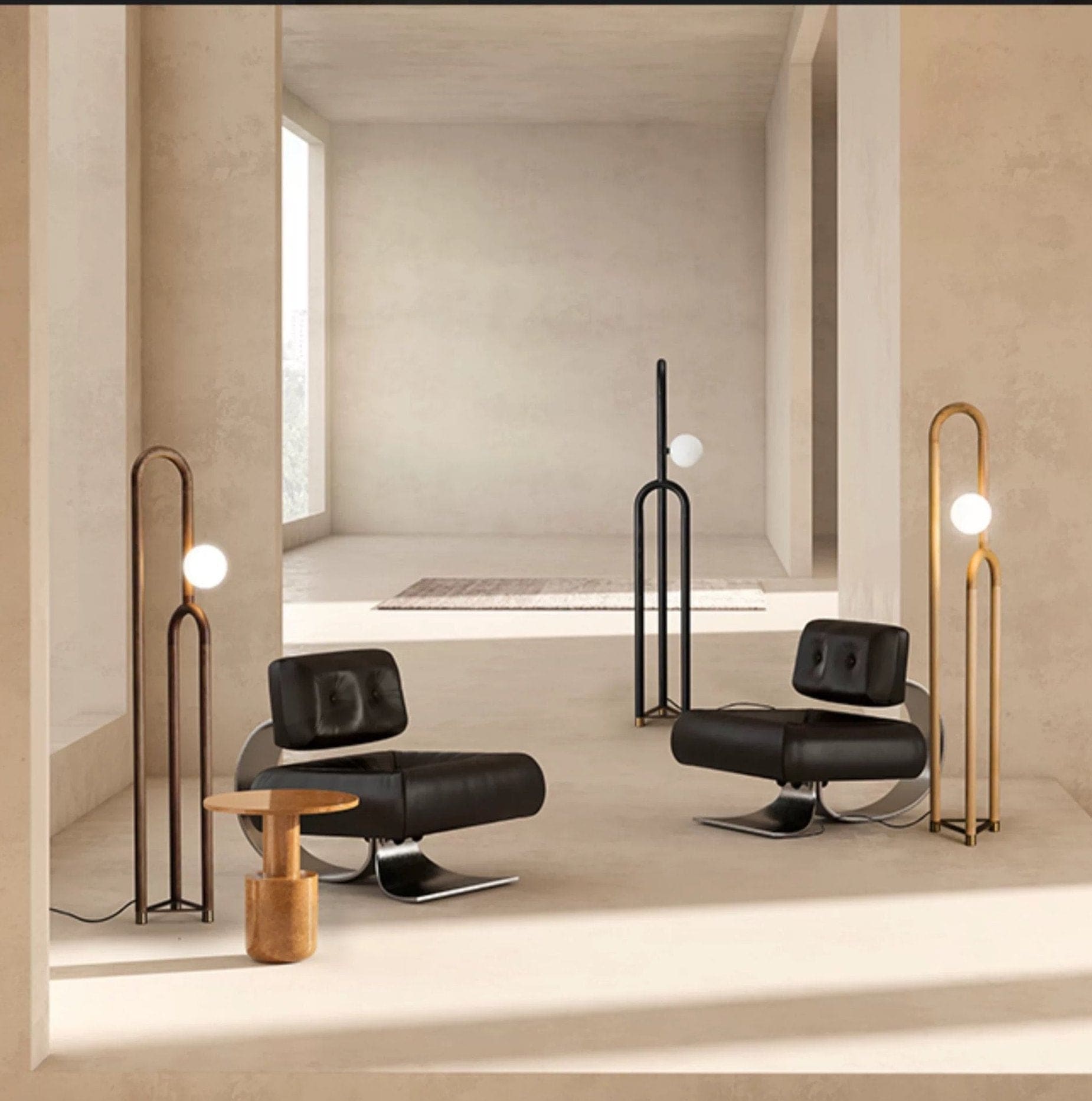 Modern Wood Floor Lamp for Design Living Room in Japandi Contemporary Style - Lamps