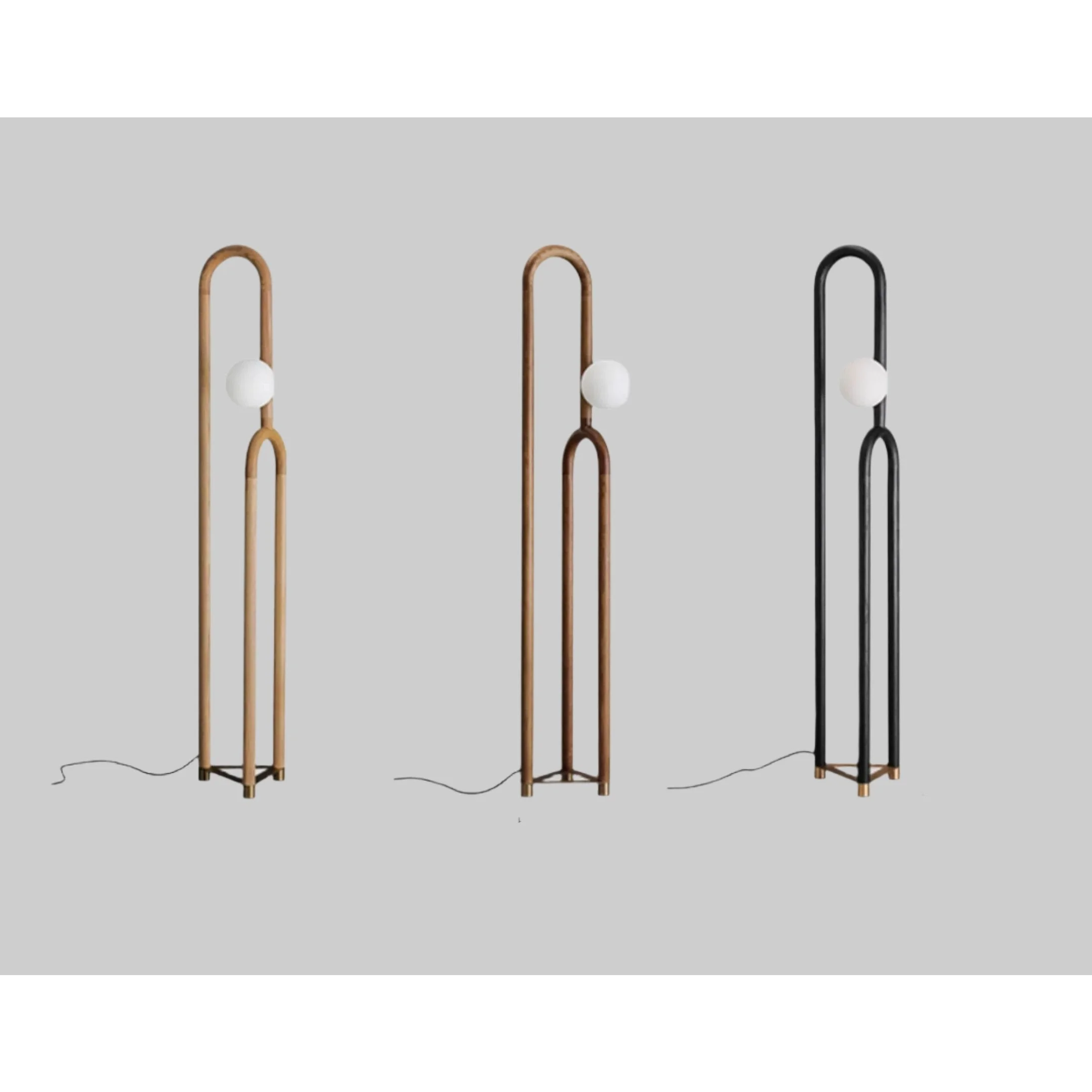 Modern Wood Floor Lamp for Design Living Room in Japandi Contemporary Style