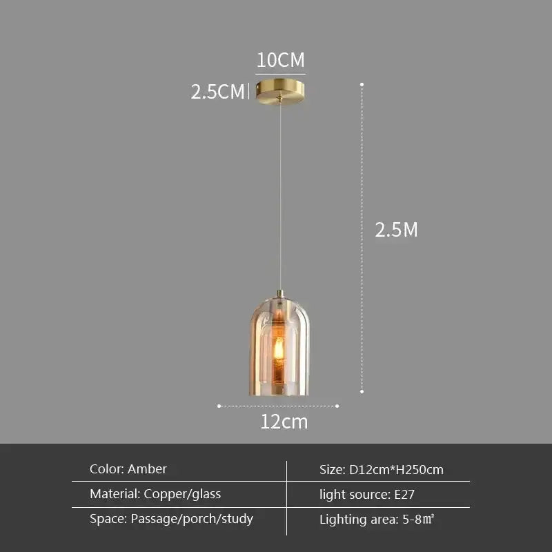 Modern Glass Kelsin Pendant Lamp for Bedside Living Room Kitchen Island Dining - Lamps