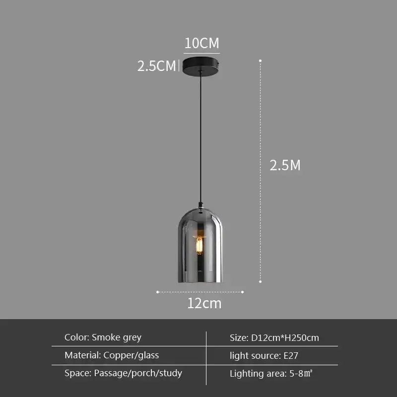 Modern Glass Kelsin Pendant Lamp for Bedside Living Room Kitchen Island Dining - Lamps
