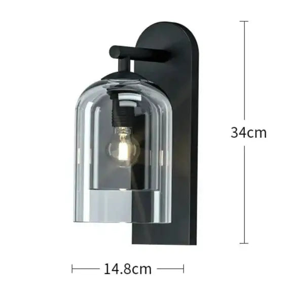Modern Glass Wall Lamp Bedside Lamps Stairs Living Room Light Fixtures - Sconces