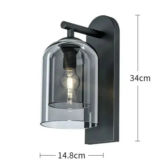 Modern Glass Wall Lamp Bedside Lamps Stairs Living Room Light Fixtures - Sconces