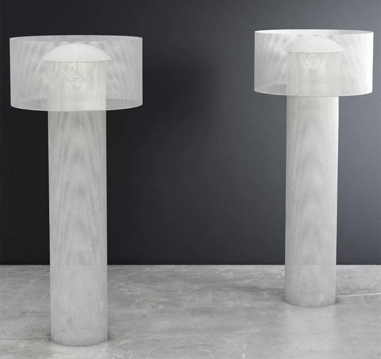 Luxury Mesh Floor Lamps with Cylindrical Design – Wabi-sabi Minimalist