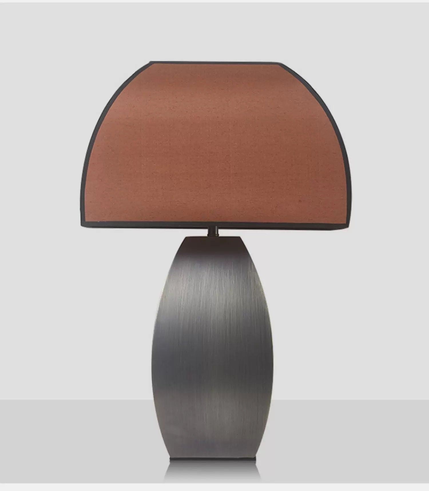 Modern Iron Table Lamp with Dark Fabric Shade for Living Room or Bedroom - Lamps