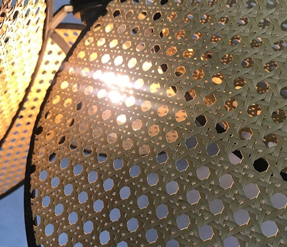 Arc Floor Lamp Stainless Steel Base Rustic Japandi Design Dimmable Modern Knitted Rattan Led - Lamps