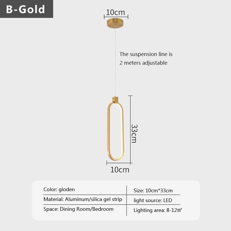 Modern Pendant Lighting | Metal Ring Led Gold Ceiling Light Fixtures | Casalola - Lamps