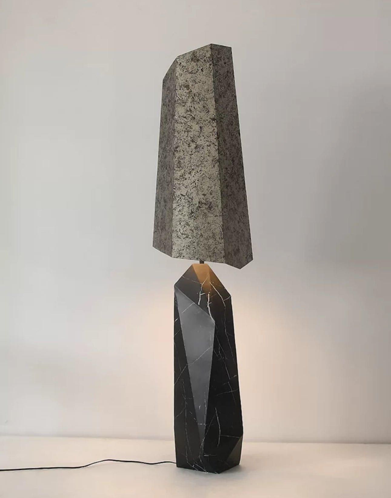 Shop for Floor Lamps - Unique Design - Wabi-sabi Grey Granite and Marble Lamp