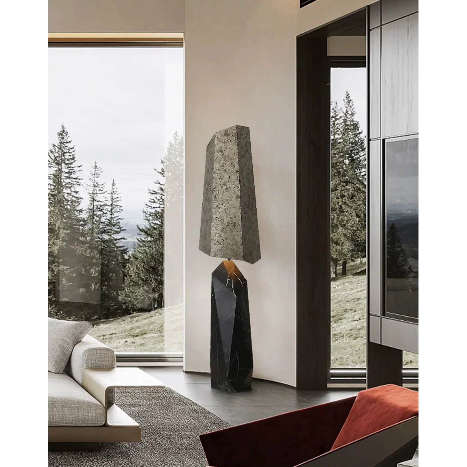 Wabi-sabi Floor Lamp | Grey Granite & Marble Design – Artistic Lighting for Modern Homes Casalolalights Luxury Lamps