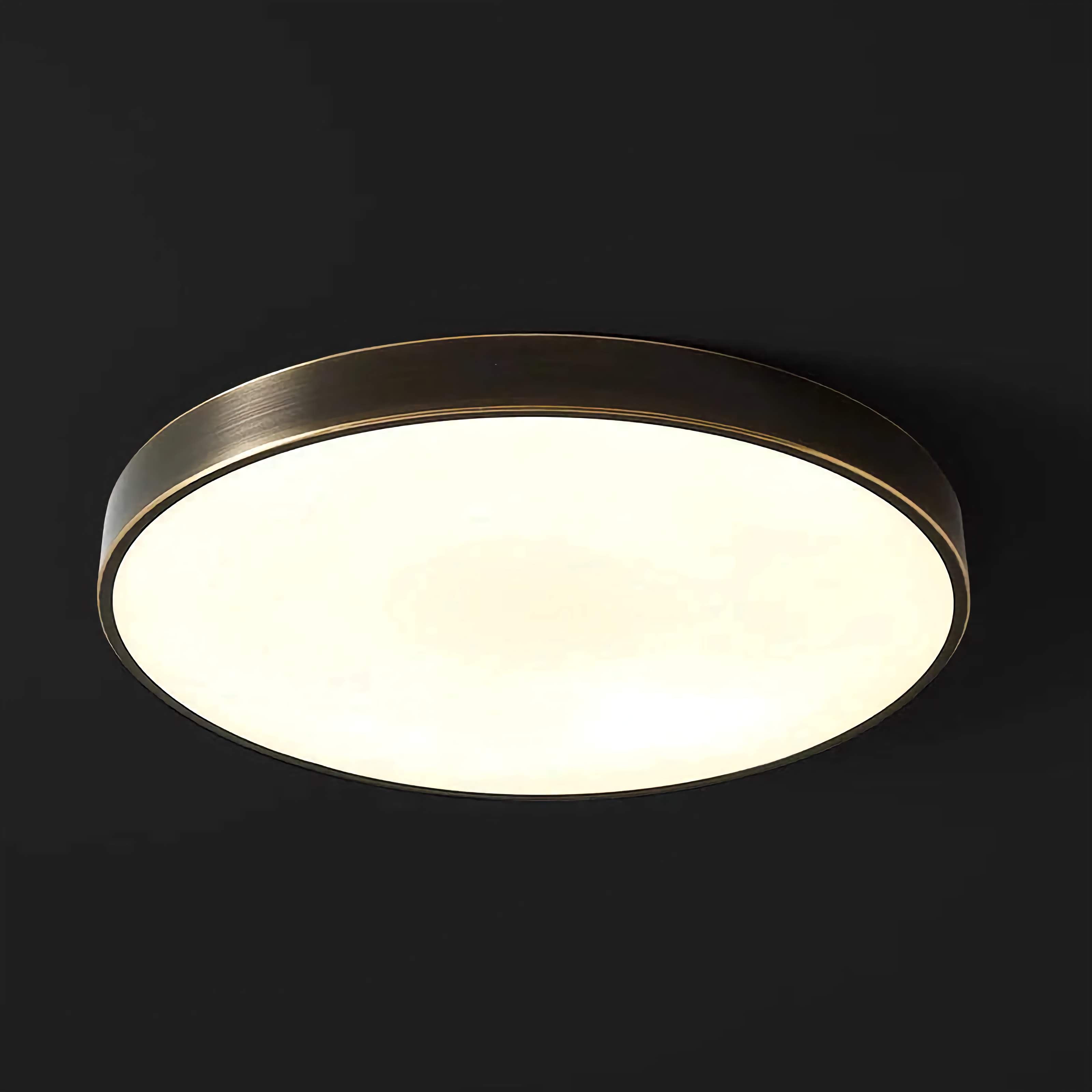 Modern Minimalism Black Copper Flush Mount Ceiling Light for Low