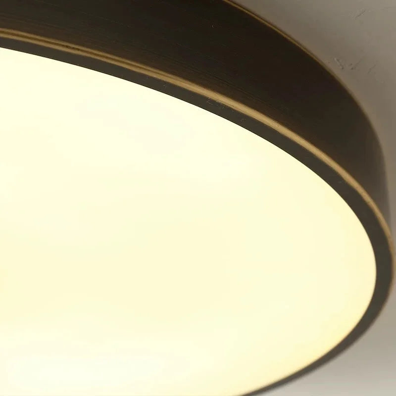 Modern Minimalism Black Copper Flush Mount Ceiling Light for Low