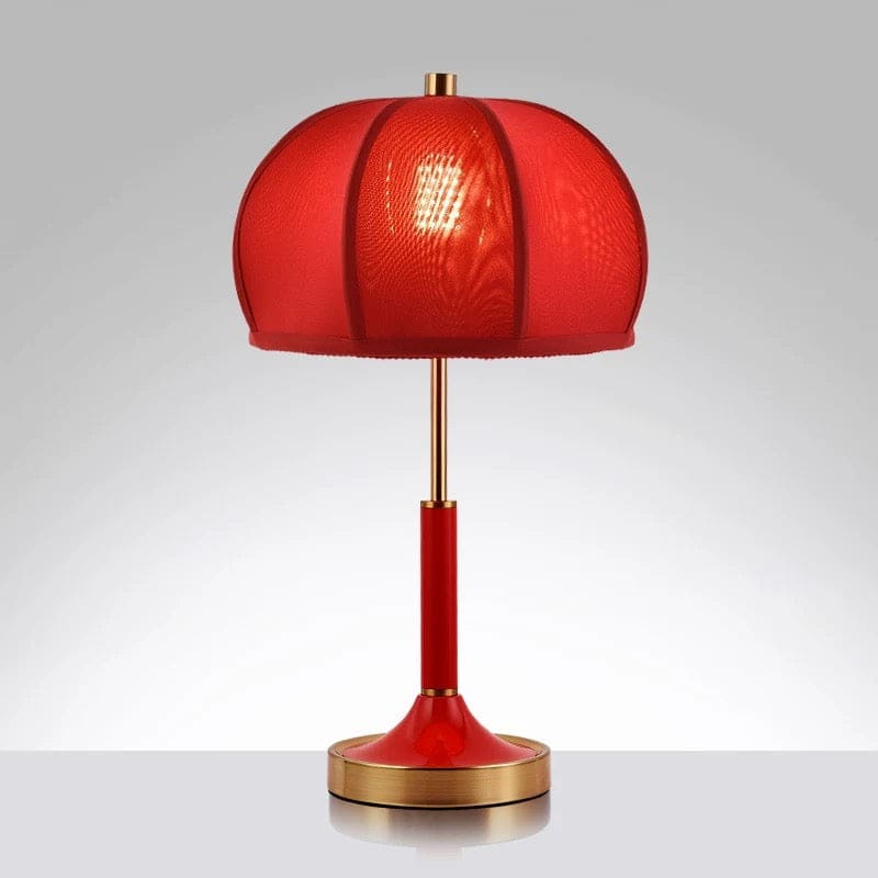 Modern Table Lamp with White Fabric Shade and Brass Accents – Elegant Lighting for Bedroom or Living Room - Lamps