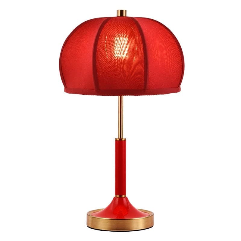 Modern Table Lamp with White Fabric Shade and Brass Accents – Elegant Lighting for Bedroom or Living Room - Lamps
