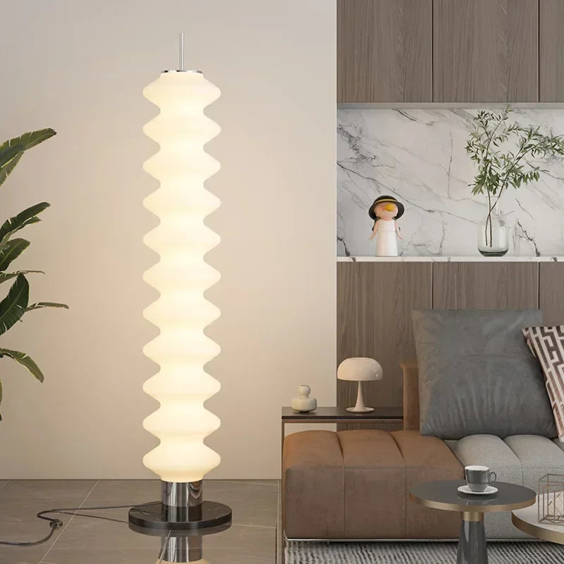 Modern Sculptural Floor Lamp Led Chrome Finish Dimmable