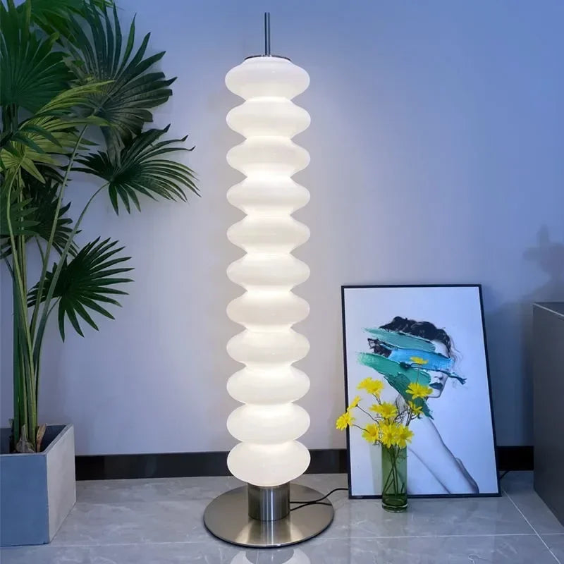 Modern Sculptural Floor Lamp Led Chrome Finish Dimmable