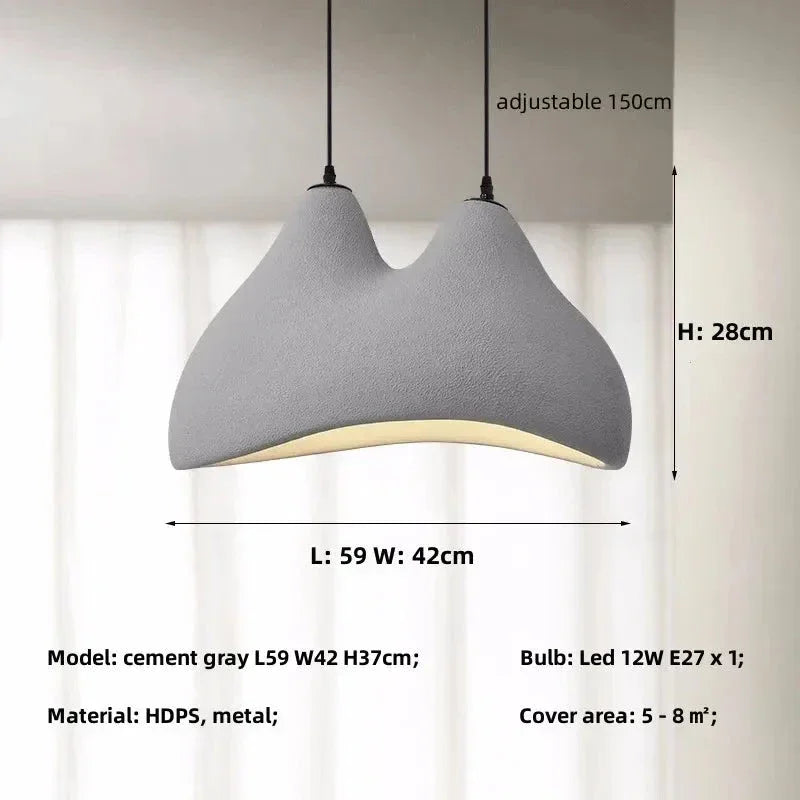 Modern Sculptural Pendant Light – Minimalist White Textured Ceiling Lamp for Dining or Living Room - Lamps