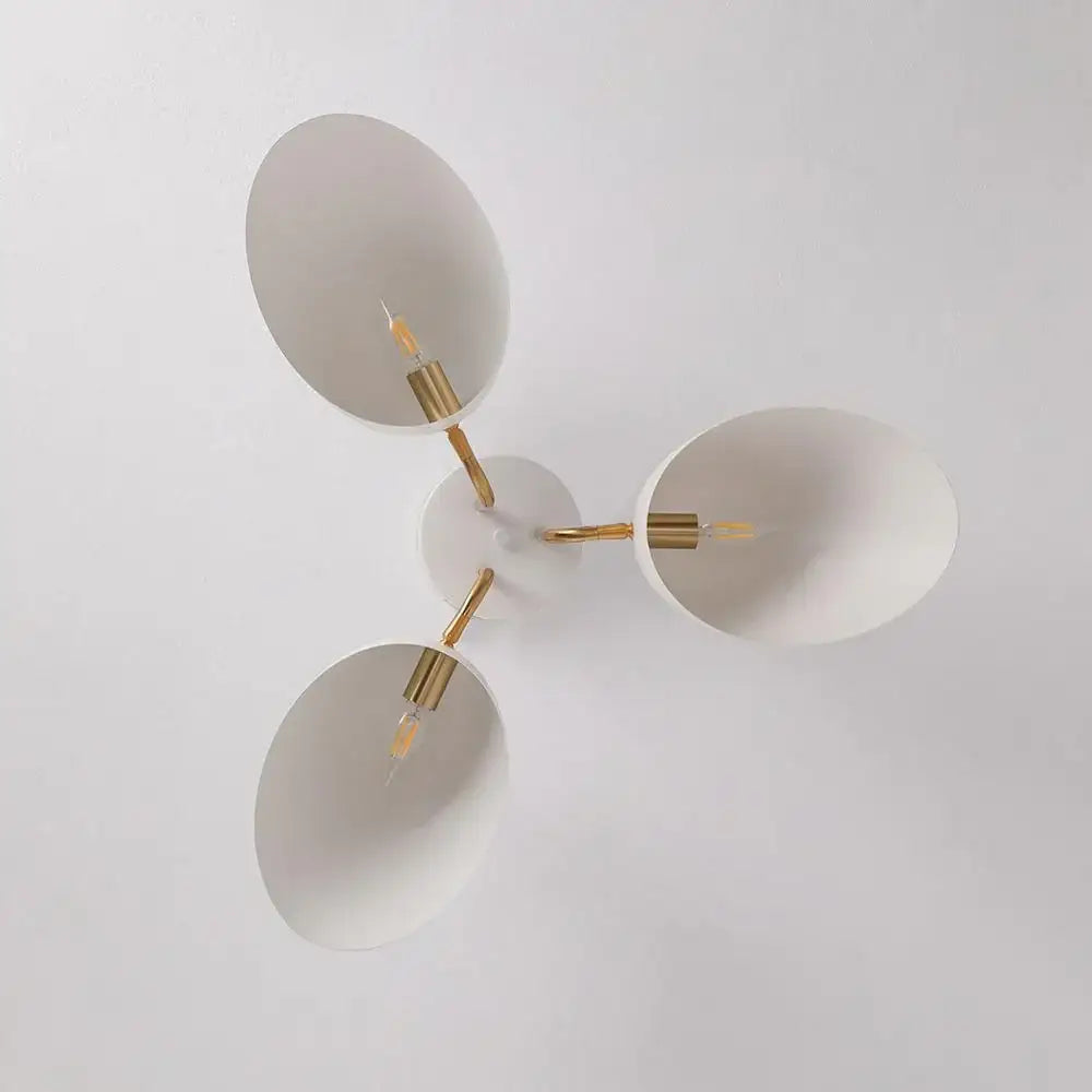 Modern Semi-flush Mount Ceiling Light for Low Ceilings – 3-light Fixture with White Acrylic Shades - Semi-flush Mounts