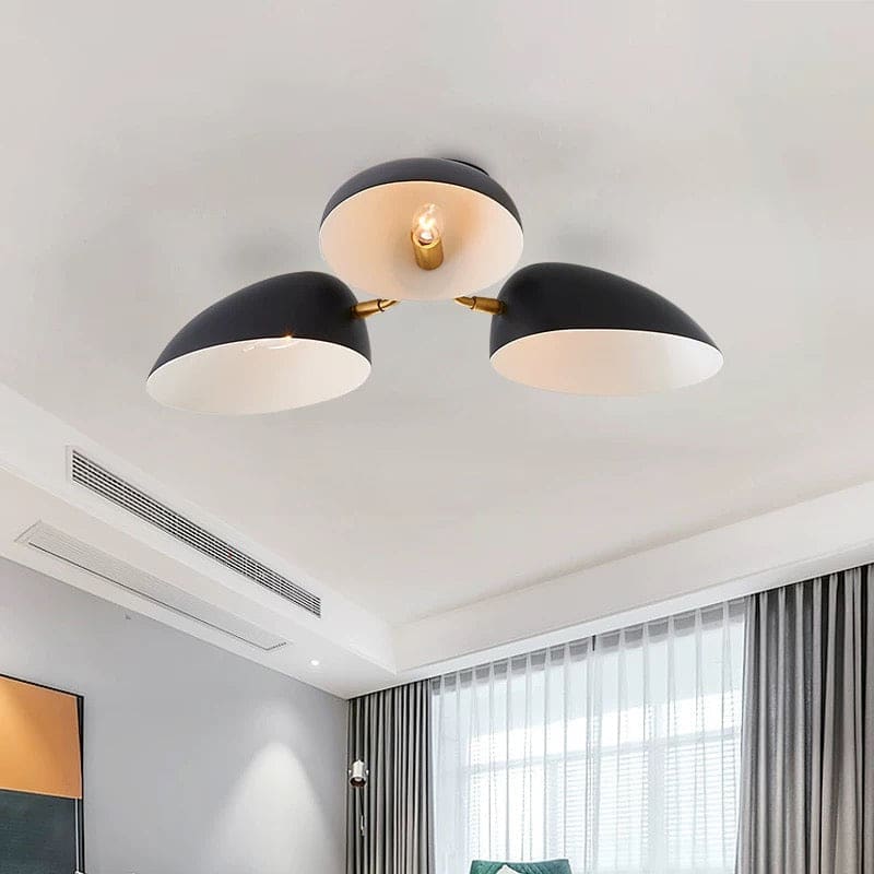 Modern Semi-flush Mount Ceiling Light for Low Ceilings – 3-light Fixture with White Acrylic Shades - Semi-flush Mounts