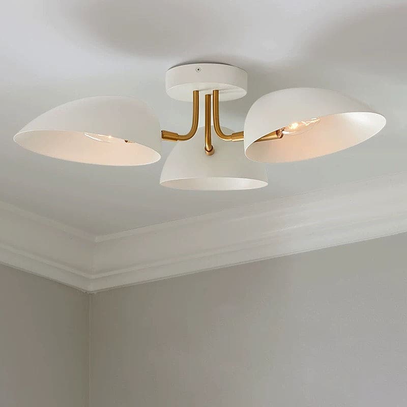 Modern Semi-flush Mount Ceiling Light for Low Ceilings – 3-light Fixture with White Acrylic Shades - Semi-flush Mounts