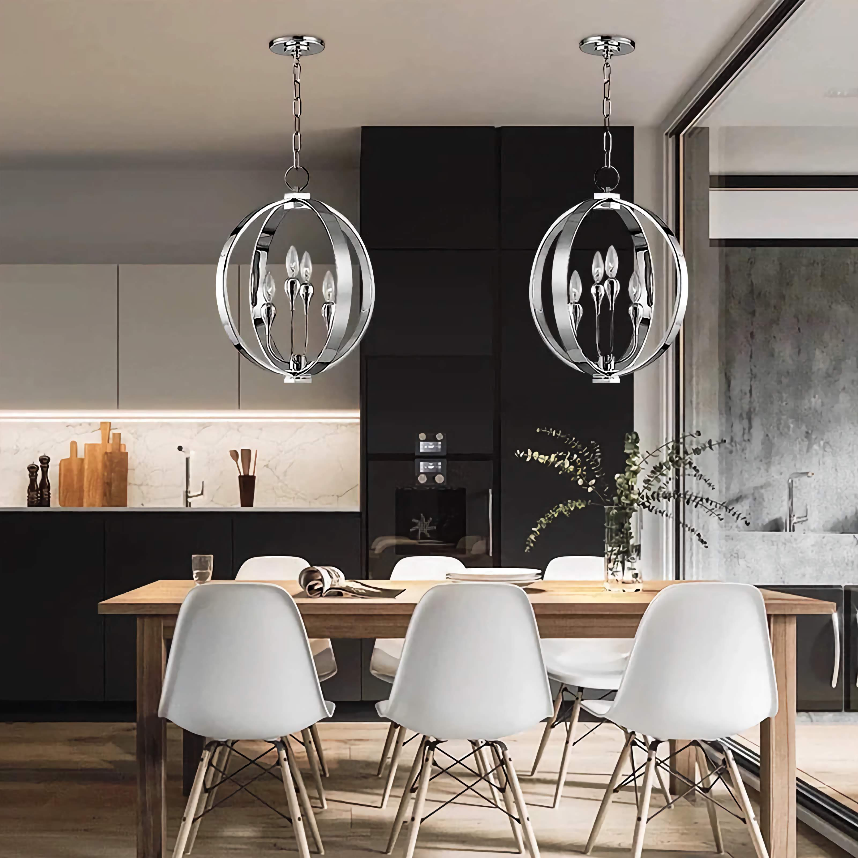 MODERN SILVER ORB CHANDELIER | DESIGN CLVH8778 - Pendant lamps