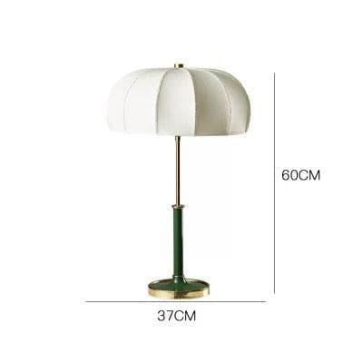 Modern Table Lamp with White Fabric Shade and Brass Accents – Elegant Lighting for Bedroom or Living Room - Lamps