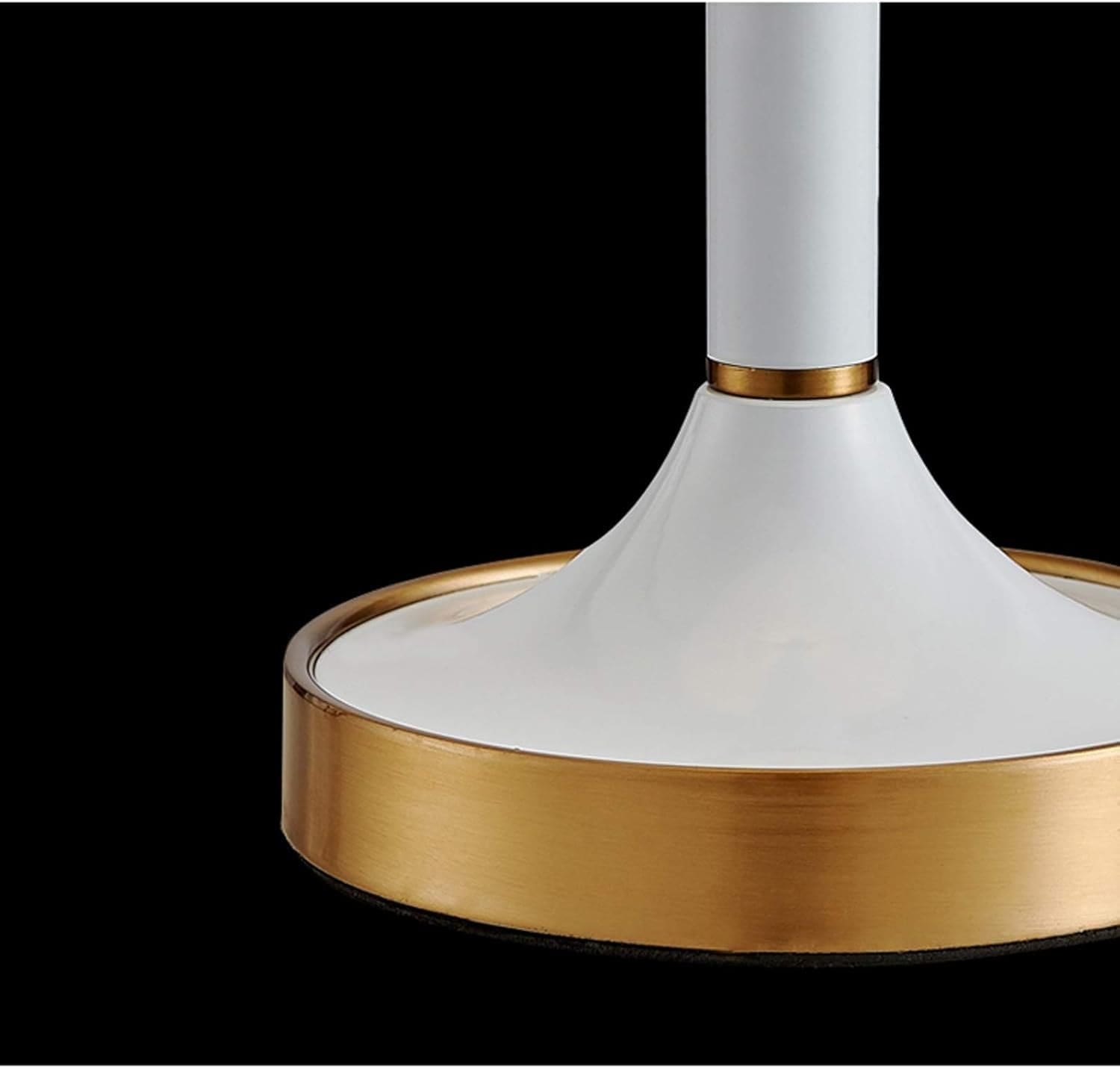 Modern Table Lamp with White Fabric Shade and Brass Accents – Elegant Lighting for Bedroom or Living Room - Lamps