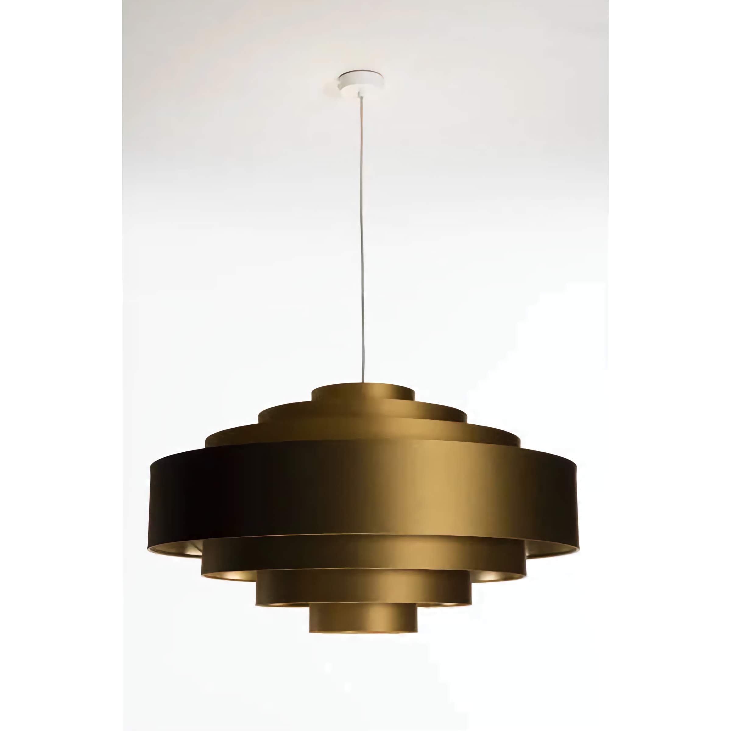 Modern Tiered Brass Pendant Lamp – Mid-century Ceiling Light for Living Room Bedroom or Office